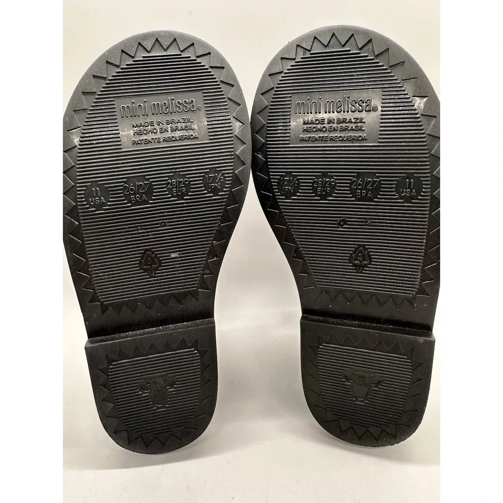 Mini Melissa Aranha 79/16 Black Jelly Sandals‎ Fisherman Mary Jane Toddler 11
